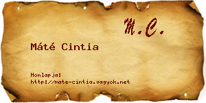 Máté Cintia névjegykártya